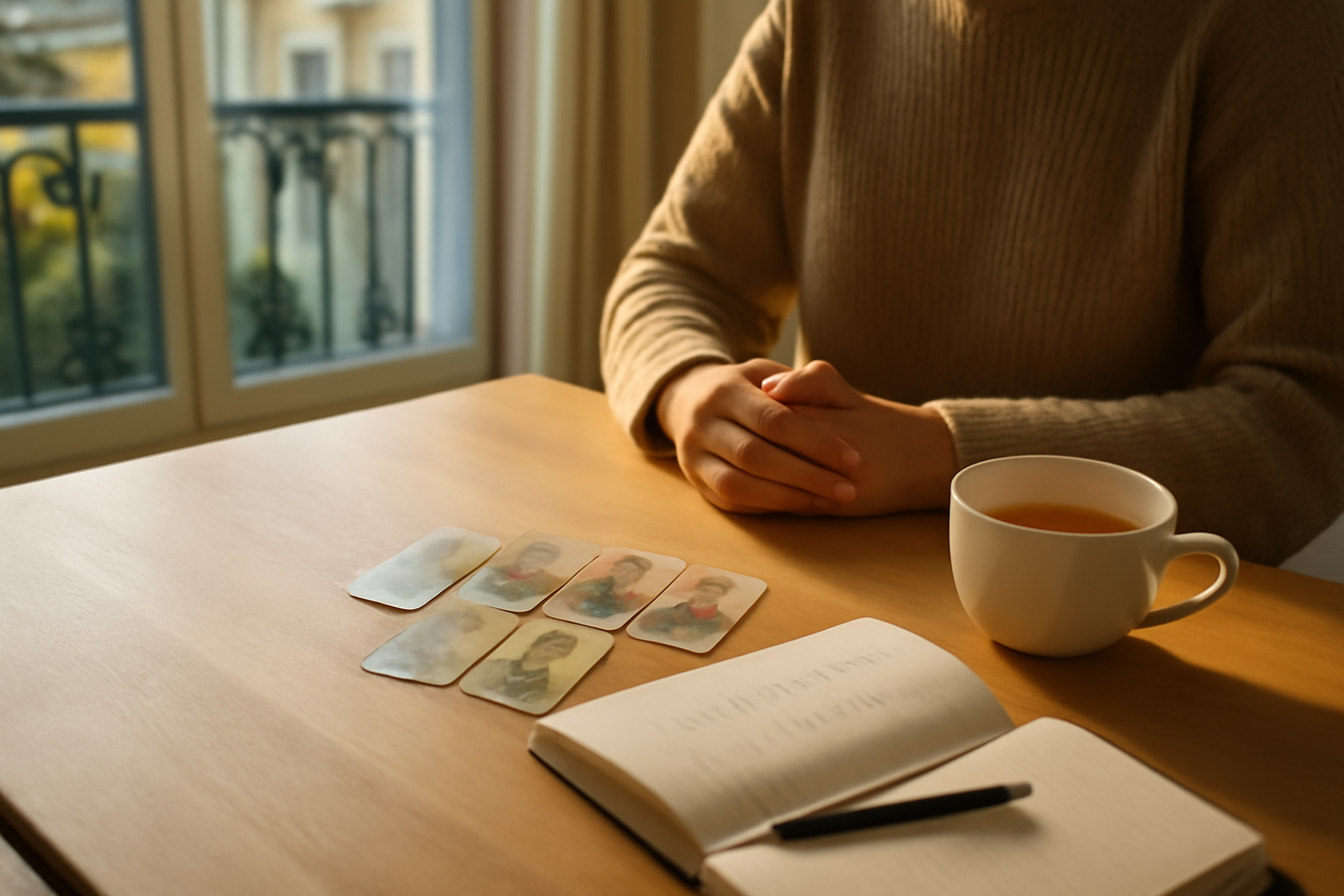 tirage lenormand oui non en ligne sur table avec cartes