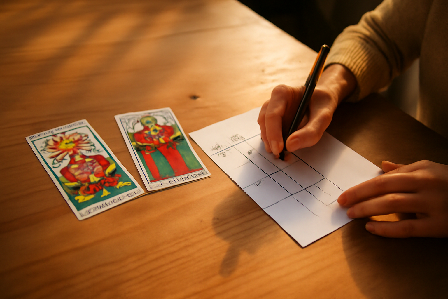 tirage oui non en 2 cartes pour tarot oui non gratuit fiable avec grille sur papier