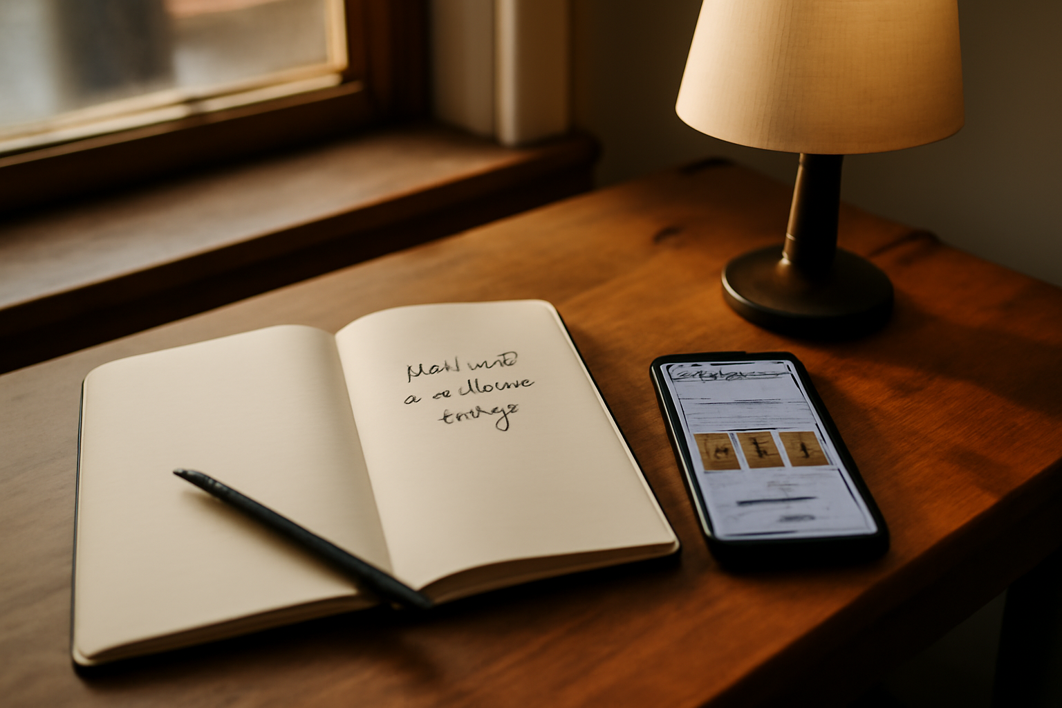 tirage belline gratuit en ligne sur une table, carnet et cartes