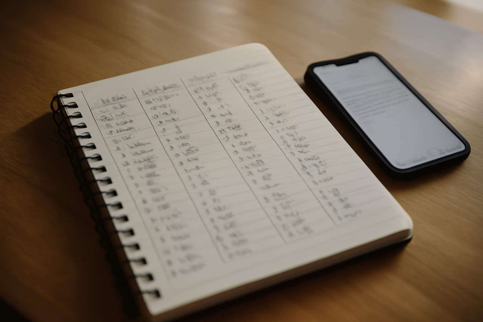 Journal de tirage belline avec date, question, période et cartes tirées sur carnet