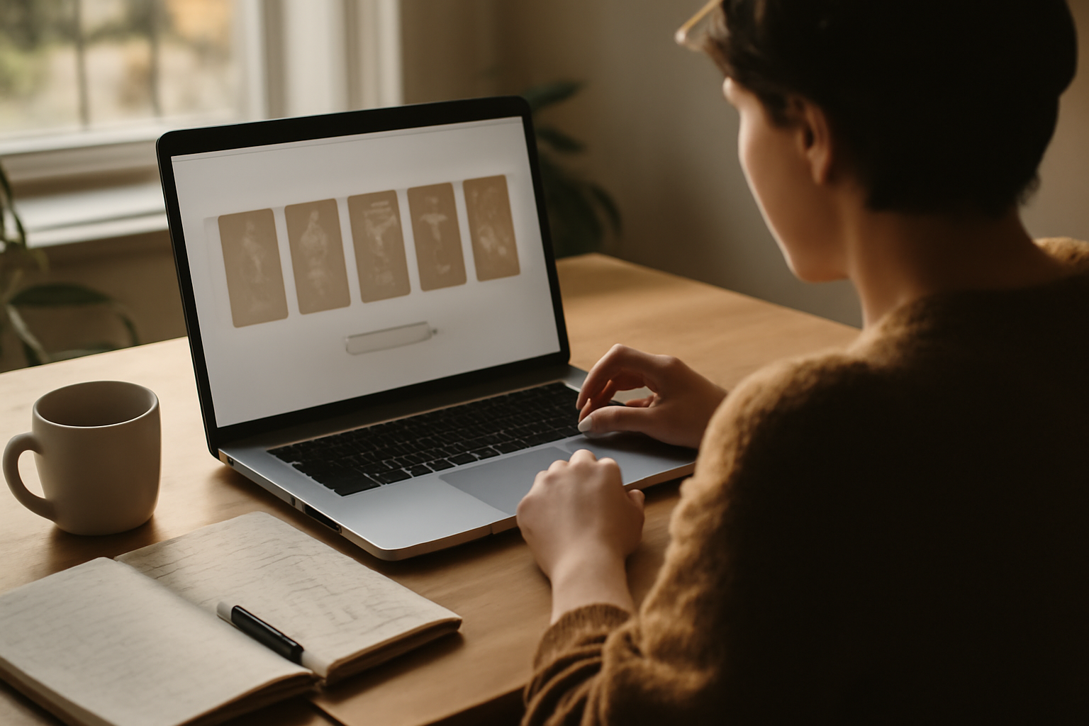 Voyance gratuite en ligne : tirage guidé sur écran, cartes sélectionnables et notes sur table