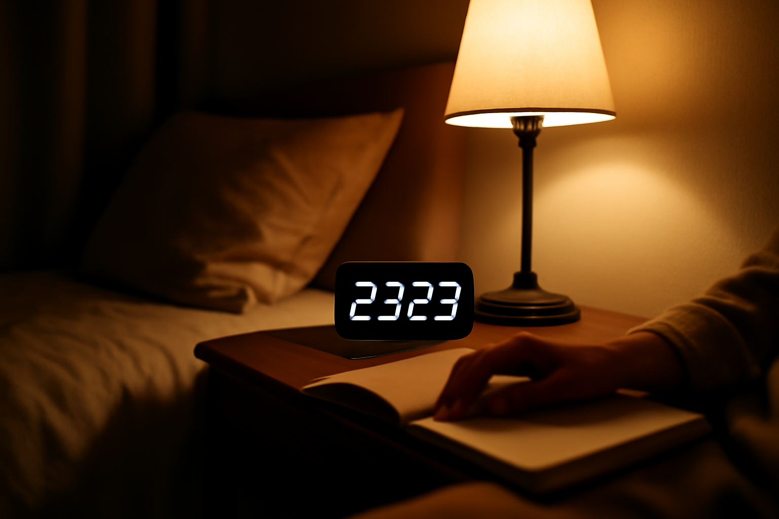 23h23 sur une horloge de nuit, reflet d’une signification en amour