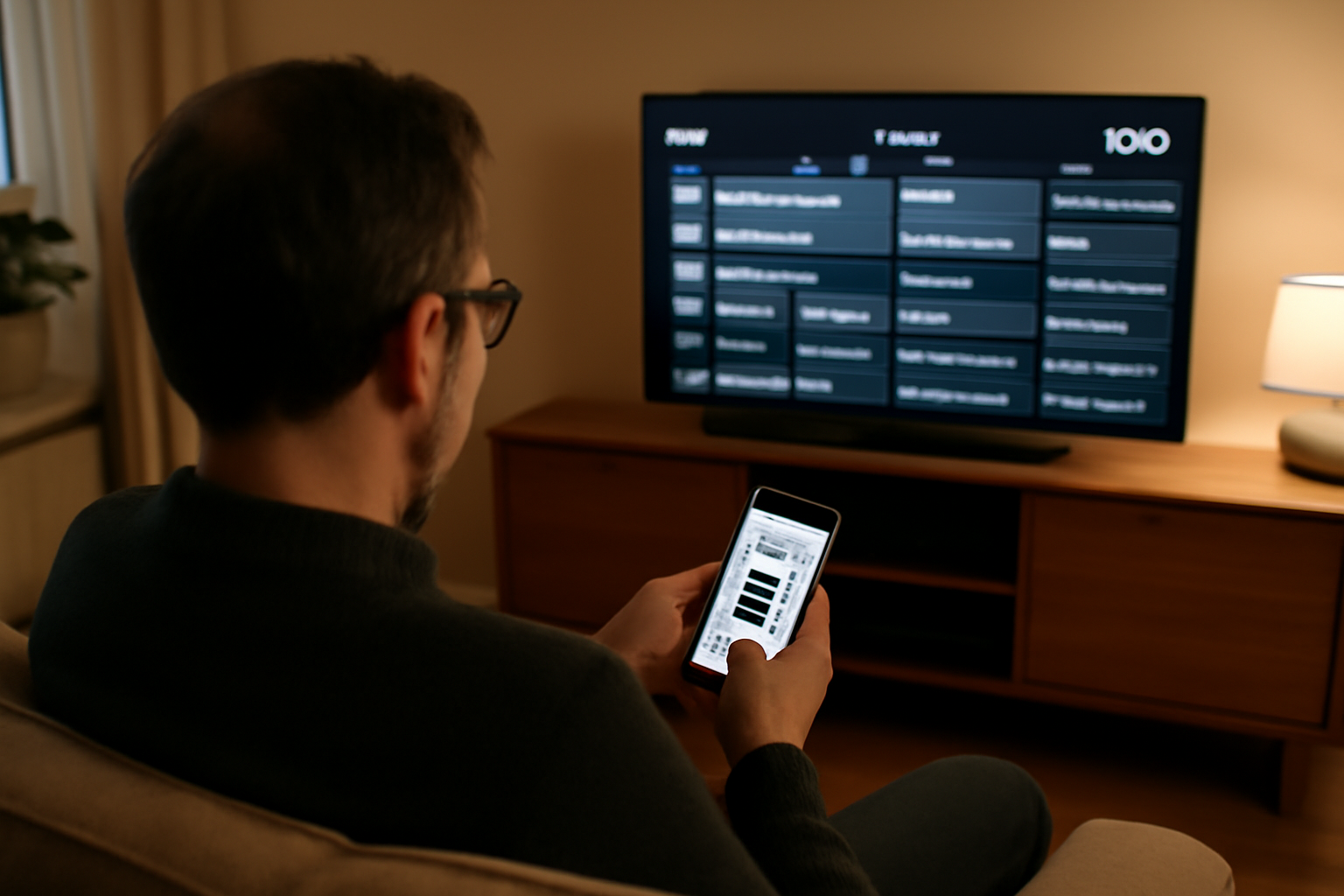 lumière intérieure : écran KTO avec grille de programmes et lecture d’un replay